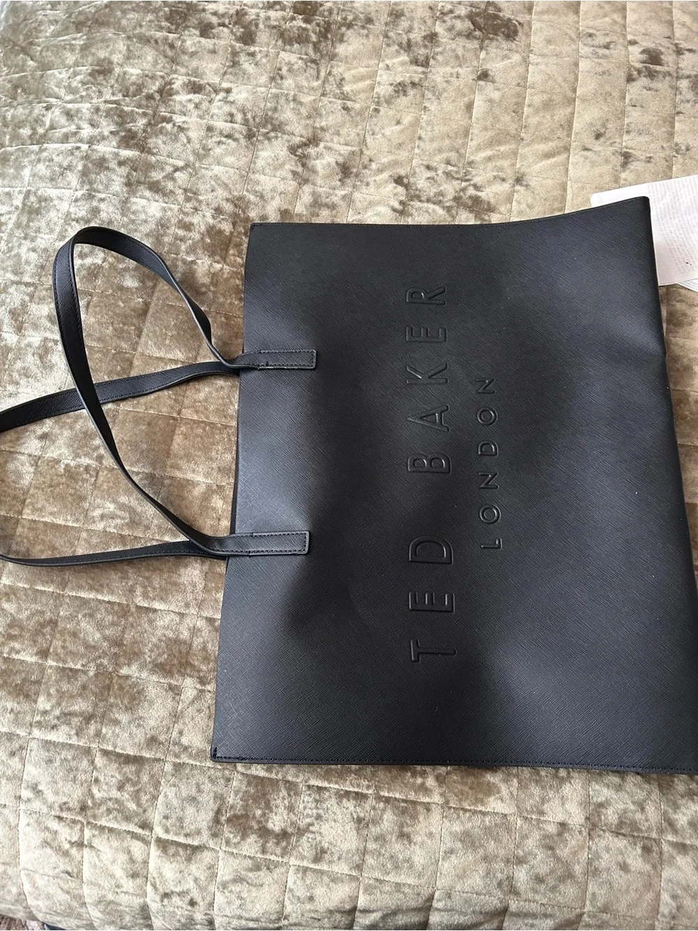 Ted Baker Black Embossed Logo Tote